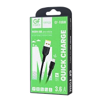 Кабель GFPower F08M USB (m)-microUSB (m) 1м 3.6A ПВХ черный (1/120/480)