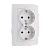 Розетка Makel Lillium Natural 2гн. 16A С/З белый 55082 (1/12)