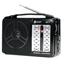 Радиоприемник DEESPI RE-17/607 пластик AM/FM/SW/AUX черный (1/40)