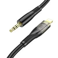 Кабель AUX HOCO UPA25 Jack 3.5mm (m)-Lightning (m) 1м нейлон черный (1/31/310)