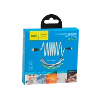 Кабель HOCO X21 Plus USB (m)-Type-C (m) 1м 3.0A силикон черный белый (1/28/168)