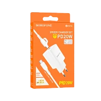 Сетевое З/У Borofone BA81A 1USB/Type-C 3.0A 20W QC3.0 белый (1/35/140)