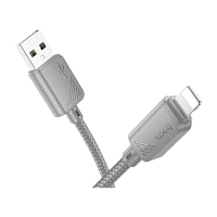 Кабель HOCO X113 USB (m)-Lightning (m) 1м 2.4A нейлон серый (1/31/310)