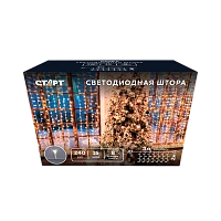 Гирлянда Старт НГ 240LED 3х2м занавес 8 режимов теплый белый (1/10/50)