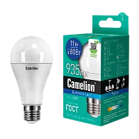 Лампа светодиодная Camelion A60 E27 11W 6500К 170-265V груша матовая (1/10/100)