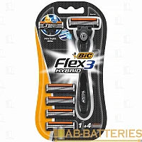Бритва BIC "Flex 3 Hybrid" 3 лезвия 4 кассеты (старый дизайн) (1/10)