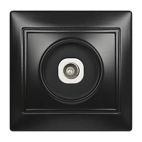 Розетка Smartbuy телевизионная 1-местная 75Ом 5-862МГц черная "Венера"