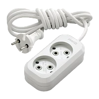 Удлинитель Makel 2р.Б/З 2.0м белый MGP102 (1/12)