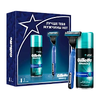 Набор Gillette Mach3 START с гелем для бритья Gillette MACH3