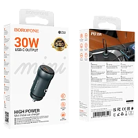 Автомобильное З/У Borofone BZ32 Type-C 3.0A PD30W серый