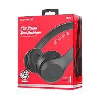 Наушники полноразмерные Borofone BO5 с микр. черный (1/12/36)