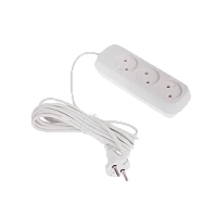 Удлинитель Старт S 3р.Б/З 10A 5.0м ПВС 2x0.75мм² белый (1/20)