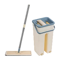 Швабра для пола Рыжий кот 120см с ведром и насадкой бежевый (1/12)