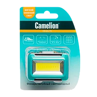 Фонарь налобный Camelion LED5386 1W COB от батареек 3хАА 3 режима черный (1/10/60)