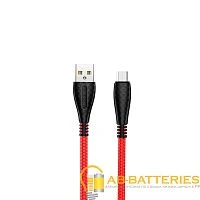 Кабель Borofone BX38 USB (m)-microUSB (m) 1м 2.4A TPE красный (1/360)