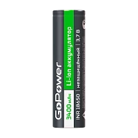 Аккумулятор Li-ion GoPower INR18650 PC1 3.7V 3400mAh б/з плос.конт. (1/100/400)