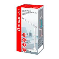 Светильник настольный Ultraflash UF-715 9W 230V 1LED на основании сенс. 3 ур.ярк.+ночник белый (1/30