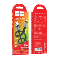 Кабель HOCO X85 USB (m)-Type-C (m) 1м 3.0A TPE черный (1/35/350)
