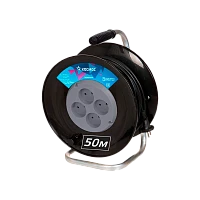 Удлинитель Космос 4р.Б/З 6A 50.0м ПВС 2x0.75мм² IP20 черный (1)