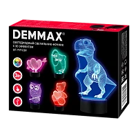 Ночник Demmax UF-717 Сова 3W 220V на основании RGB (1/40)