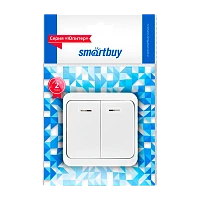 Выключатель Smartbuy "Юпитер" 2-клав.10A с индикатором белый