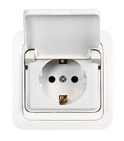 Розетка Smartbuy  2-местная с заземлением 16А белая "Марс" (SBE-02w-16-S2-Z)