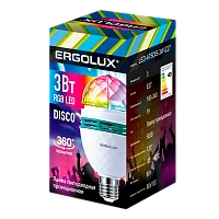 Диско-лампа Ergolux 3W E27 RGB (1/10/100)