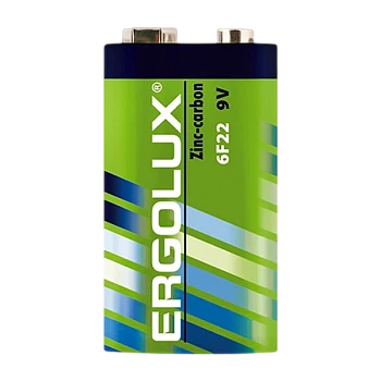 Батарейка Ergolux Крона 6F22 Shrink 1 Zinc Carbon 9V (1/12/480)