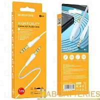 Кабель AUX Borofone BL6 Jack 3.5mm (m)-Jack 3.5mm (m) 1м TPE белый (1/63/252)
