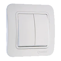 Выключатель Makel Lillium 2-клав.10A пластик белый 70003 (1/12)