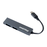 USB-Хаб Smartbuy 460С 2USB+Type-C USB3.0 черный (1/1000)