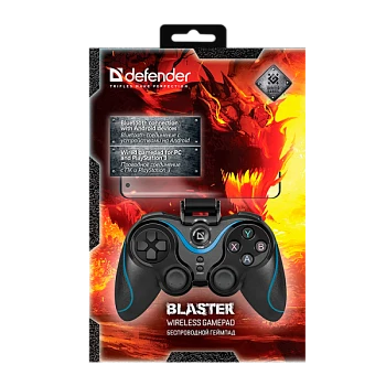 Геймпад беспроводной Defender Blaster USB/bluetooth 12 кн./2 стика черный (1/24)