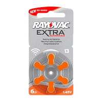 Батарейка Rayovac Extra ZA13 BL6 Zinc Air 1.45V (6/60/600)