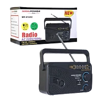 Радиоприемник MRM-Power MR-612AC пластик Jack3.5 черный (1/40) 