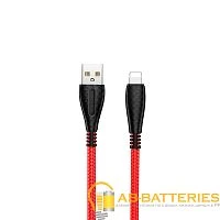 Кабель Borofone BX38 USB (m)-Lightning (m) 1м 2.4A TPE красный (1/360)