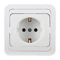 Розетка Makel Mimoza 1гн. 16A С/З белый 12008 (1/12)