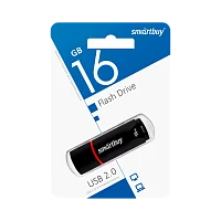 Флеш-накопитель Smartbuy Crown Compact 16GB USB2.0 пластик черный 