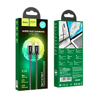 Кабель HOCO X14 Type-C (m)-Type-C (m) 1м 3.0A 60W черный (1/22/220)