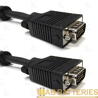 Кабель Smartbuy К-118 SVGA (m)-SVGA (m) 1.8м силикон стаб.напр. черный (1/50)