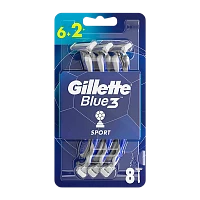 Бритва одноразовая Gillette "BLUE3 COMFORT SPORT" 3 лезвия 6+2шт.