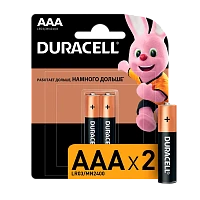 Батарейка Duracell Basic LR03 AAA BL2 Alkaline 1.5V (2/20/16500)