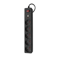 Сетевой фильтр Smartbuy SBSP 5р.С/З 10A 1.8м черный (1/45)