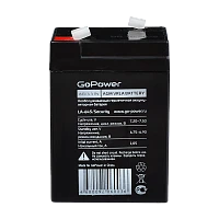 Аккумулятор свинцово-кислотный GoPower LA-645/security 6V 4.5Ah клеммы T1/ F1 (1/20)