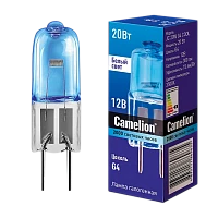 Лампа галогенная Camelion JC G4 20W 3500К 12V капсула прозрачная (1/5/100)