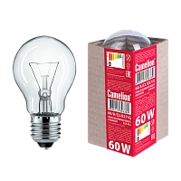 Лампа накаливания Camelion E27 60W 220-240V груша 50мм прозрачная (1/10/100)