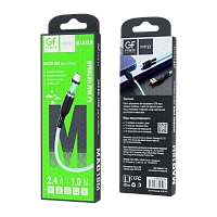 Кабель GFPower MAG18M USB (m)-microUSB (m) 1м 2.4A ПВХ магнит зеленый (1/200/800)