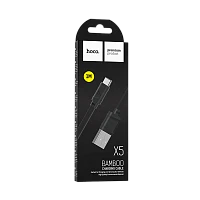 Кабель HOCO X5 USB (m)-Type-C (m) 1м 2.4A ПВХ черный (1/30/300)