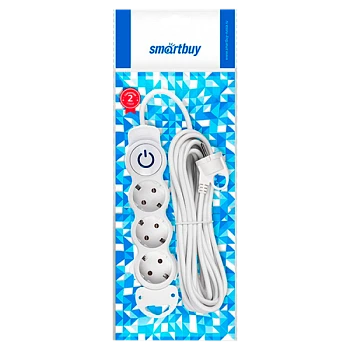 Удлинитель Smartbuy NEW 3р.С/З 16A 7.0м с выкл. ПВС 3x1мм² белый