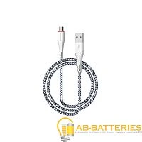 Кабель Borofone BX25 USB (m)-microUSB (m) 1м 2.4A нейлон белый (1/360)