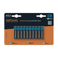 Батарейка GoPower ULTRA LR03 AAA BL10 Щелочная 1.5V (10/100/800)